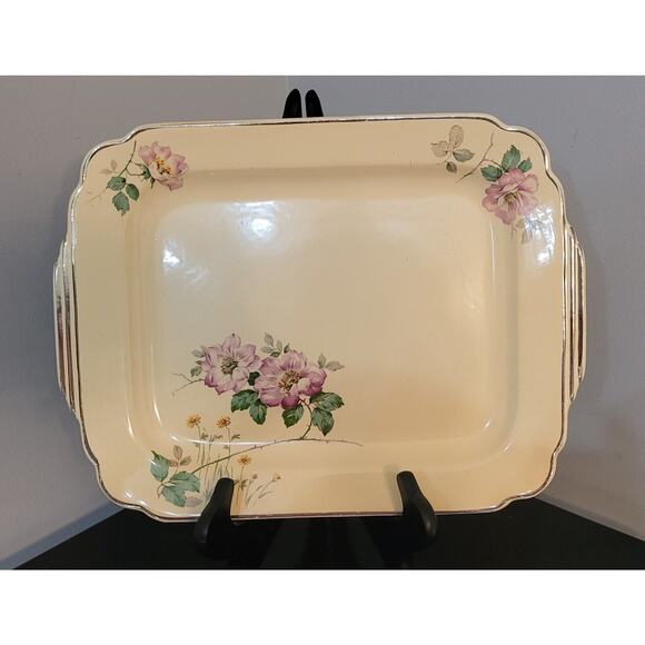 Vintage Homer Laughlin Briar Rose Oval Tray 11 7/8" x 8 3/4", Undamaged, Rare - Picture 1 of 11